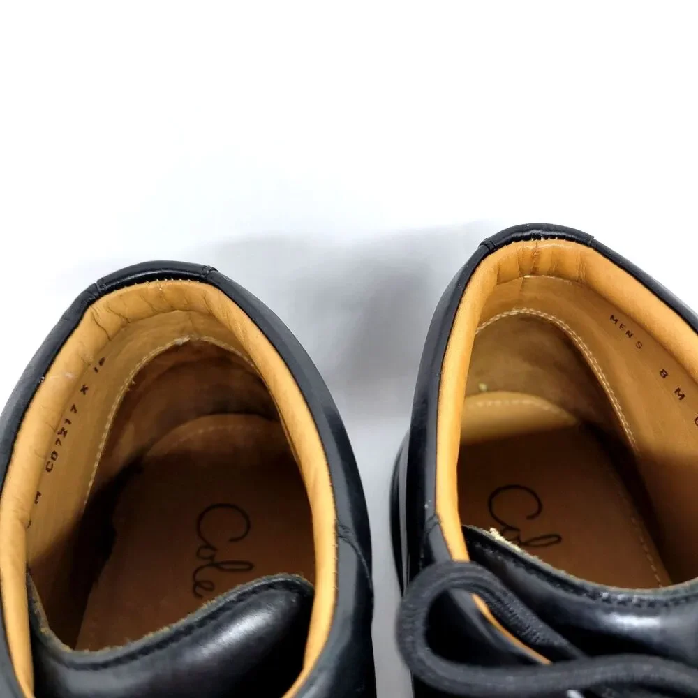 Cole Haan Mens Size 8 Black Leather Waterproof  Moc Toe Nikeair Ankle Boots